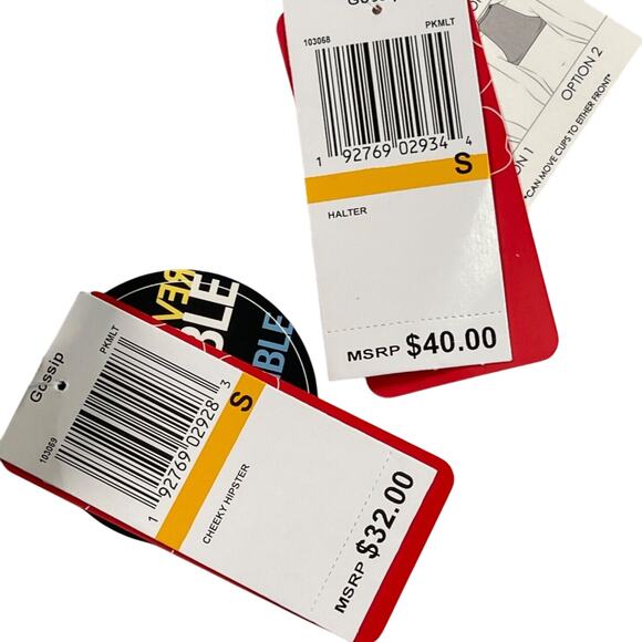 Gossip Bikini Small Multi-color Geometric Print Choker Collar Cheeky High Cut - Picture 14 of 16